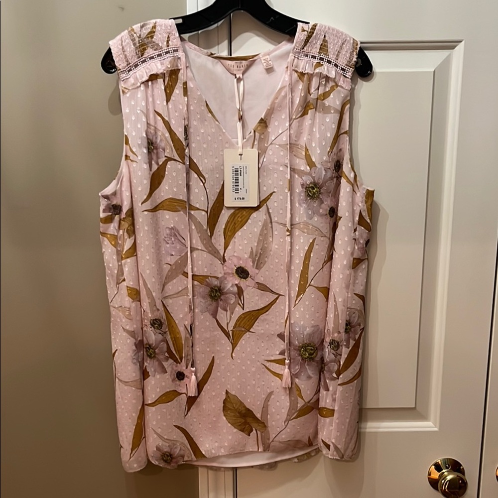 Pleated Pink Blouse with Relaxed Fit